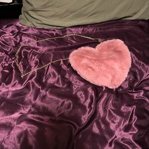 Fuzzy Heart Purse